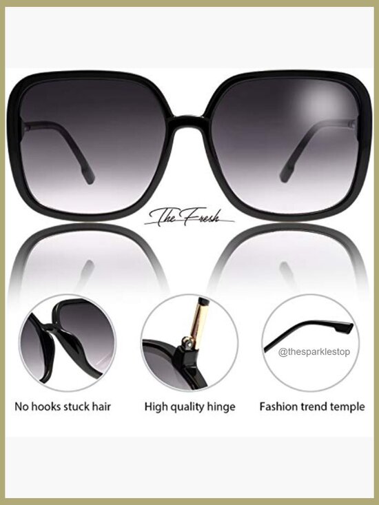 Oversized Square Cat Eye Hybrid Butterfly Fashion Sunglasses with UV400 main image 5
